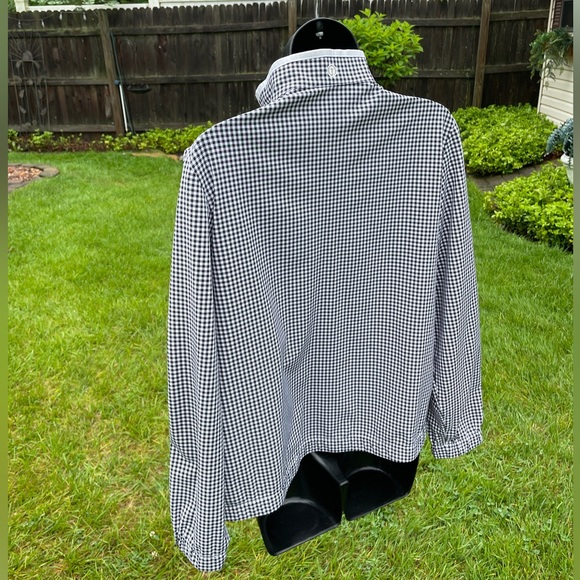 Talbots women's sport jacket windbreaker gingham striped MEDIUM athleisure zipup - Picture 4 of 15